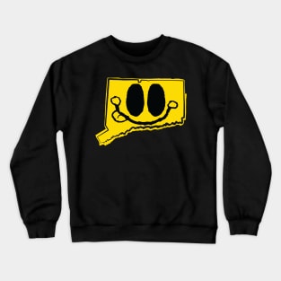 Connecticut Happy Face with tongue sticking out Crewneck Sweatshirt